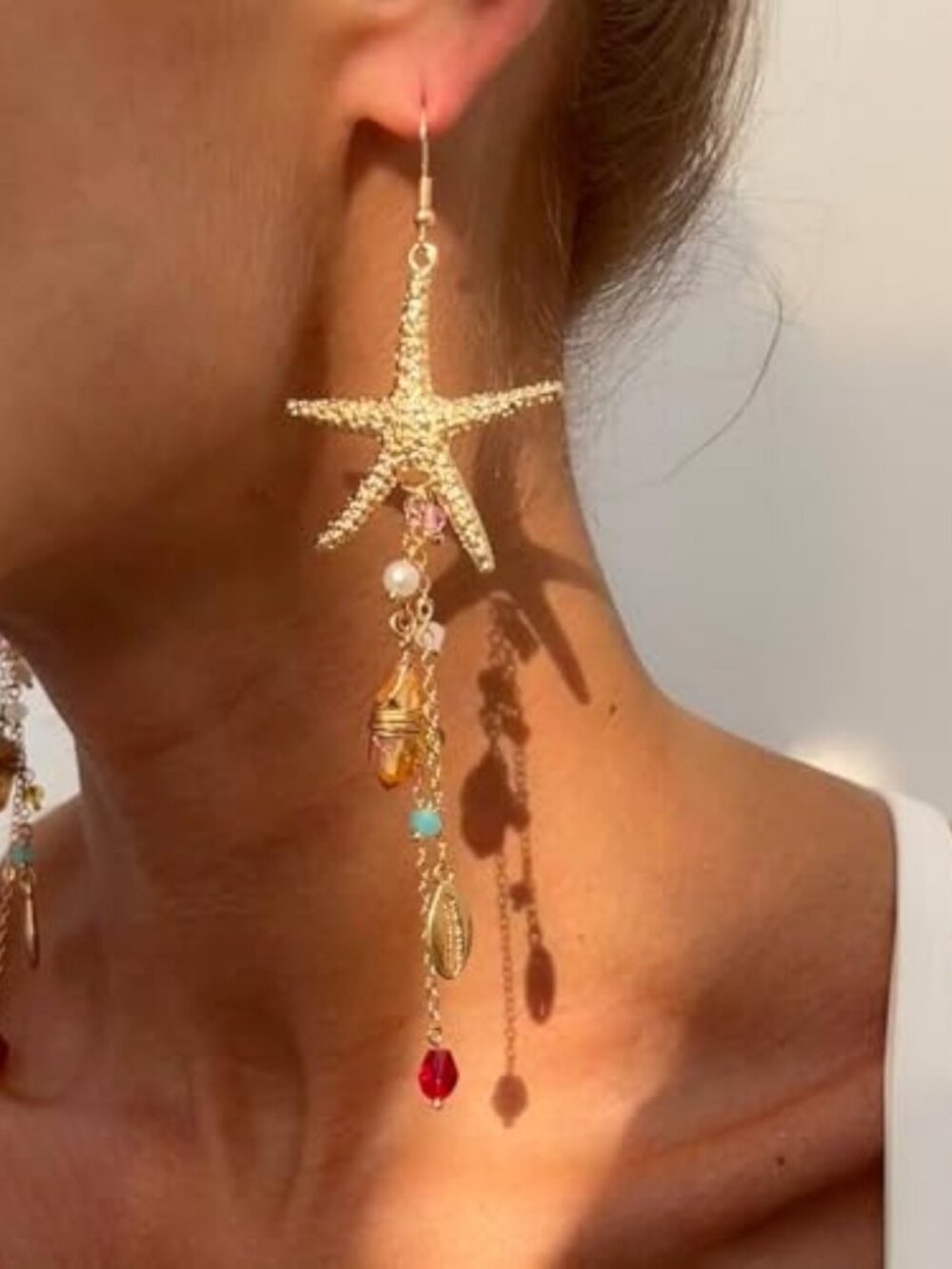 New - Starfish Tassel Dangle Earrings for Women Jellyfish Earrings Beach‎ Long